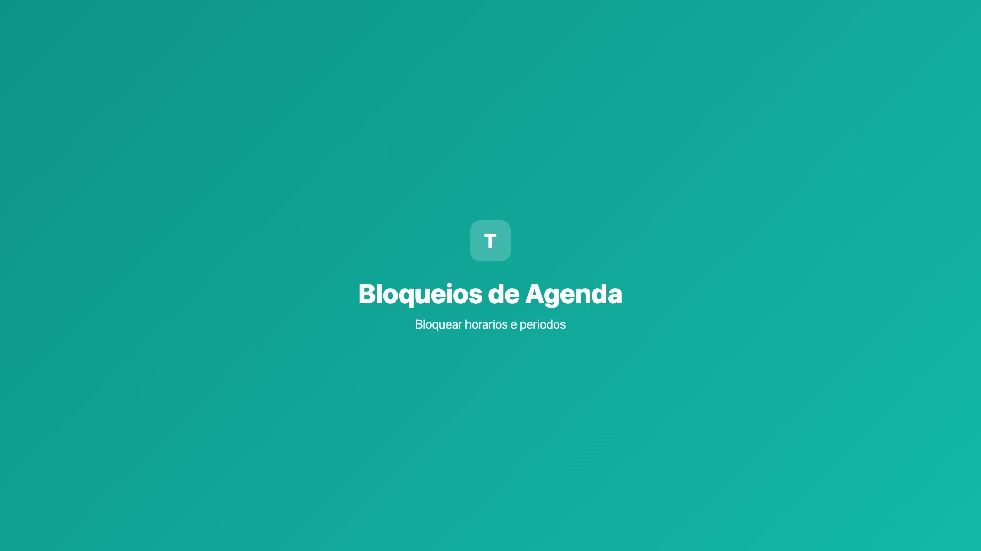 Bloqueios de Agenda
