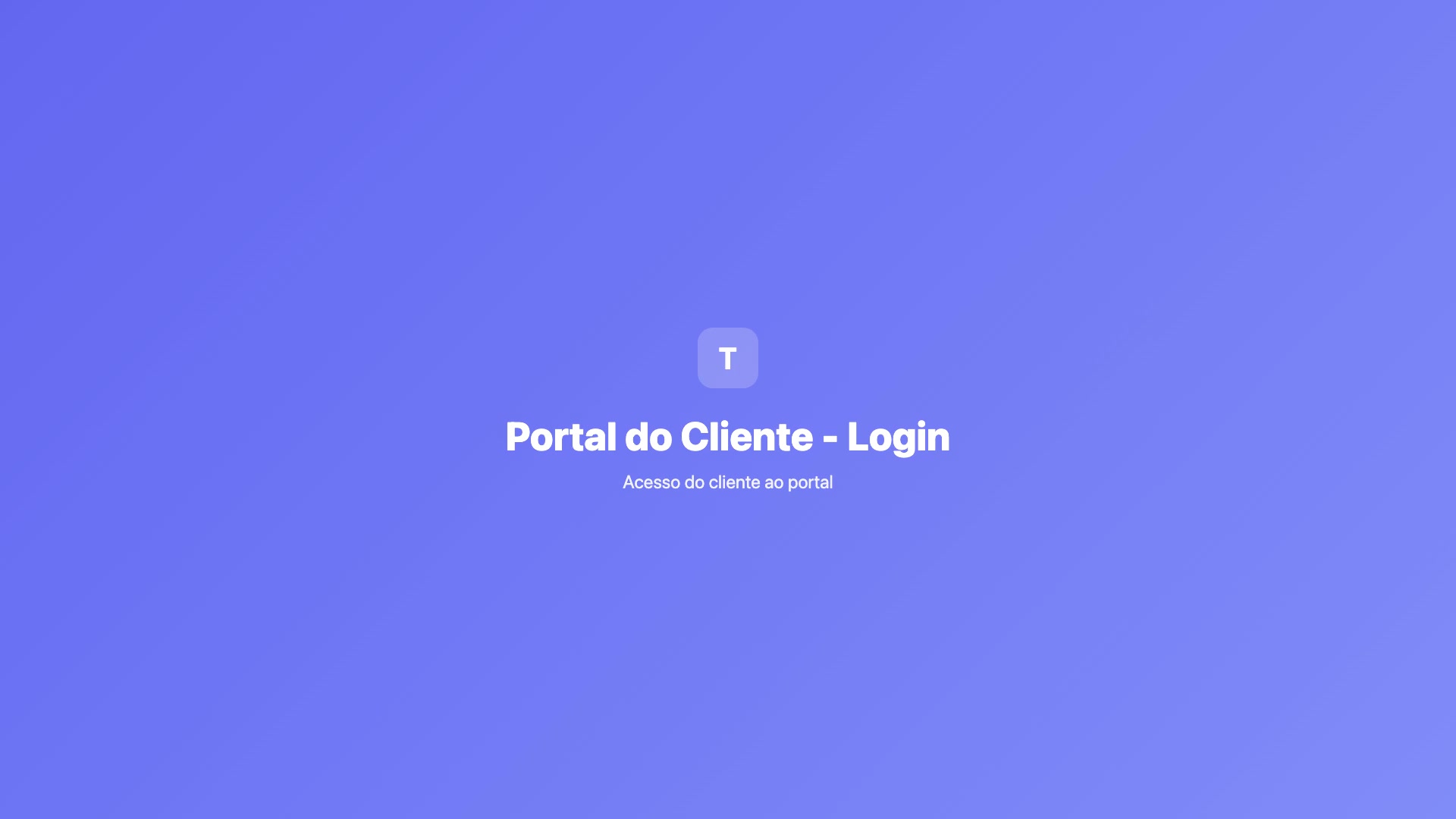 Portal do Cliente - Login